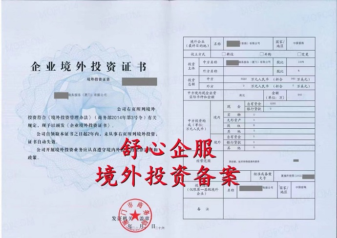境外投資odi業務登記憑證圖片